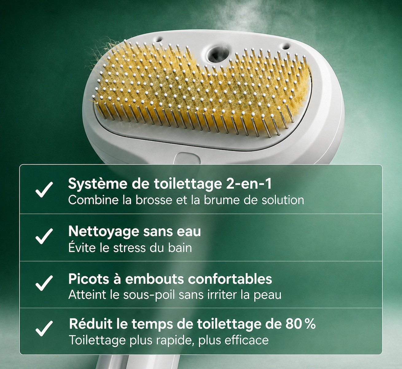 CalmaPet - Brosse à vapeur