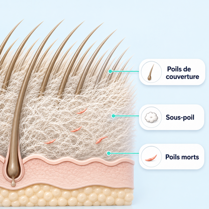 Anatomie simple du pelage canin