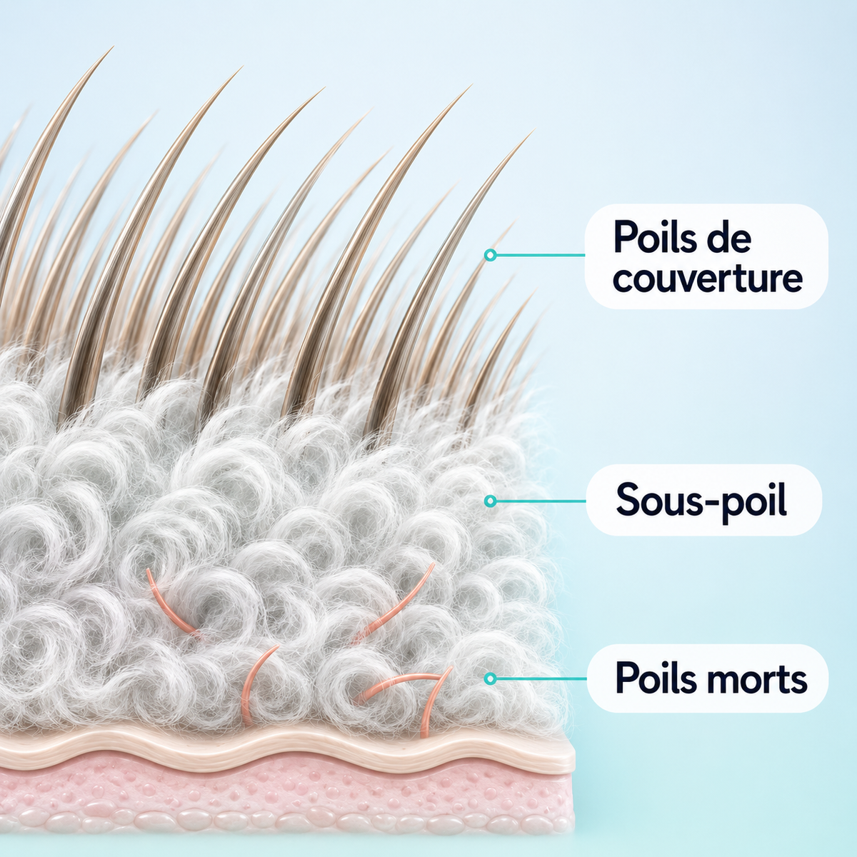 Structure du pelage canin